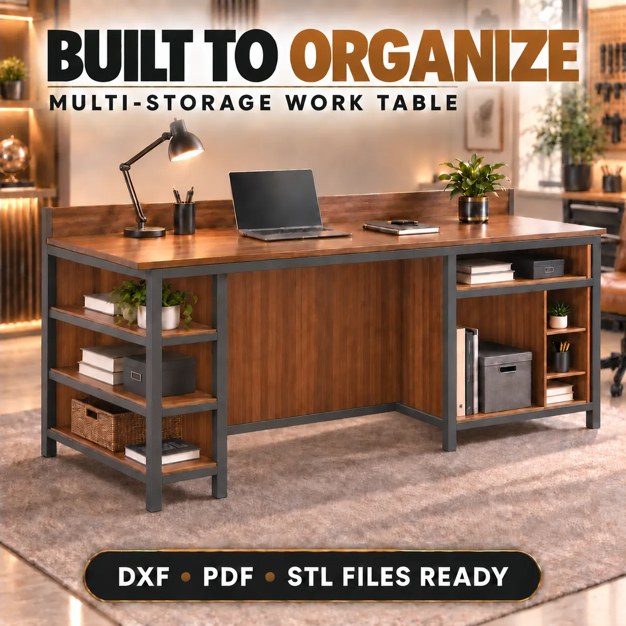 Multi-Storage Work Table – Fabrication Ready CAD Design