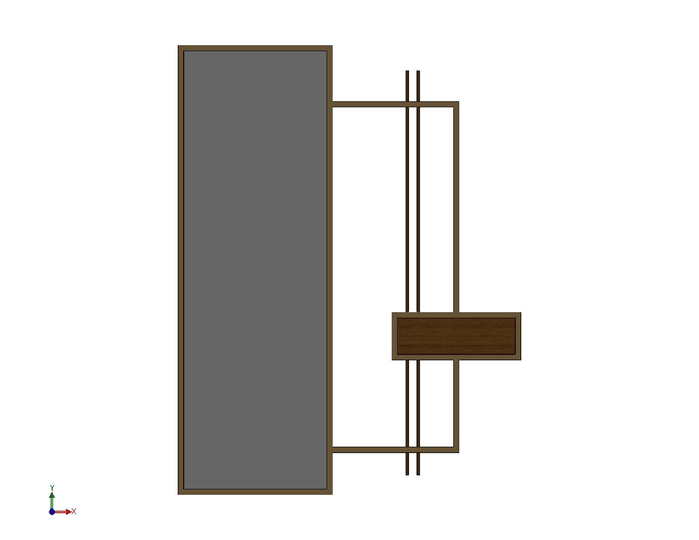 Luxury Steel Dressing Mirror with Wooden Shelf