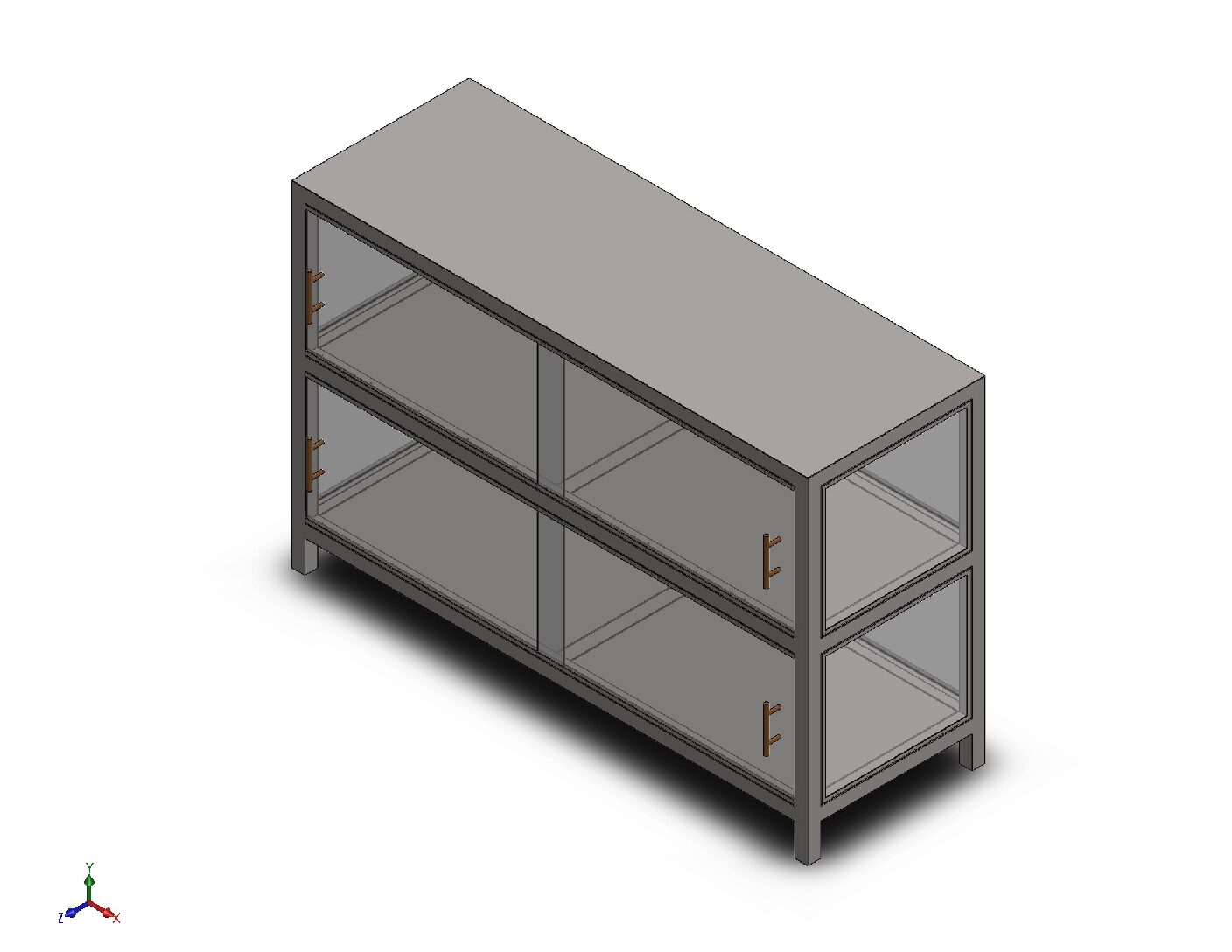 Display Table – Modern Wood, Metal & Glass Fabrication Design