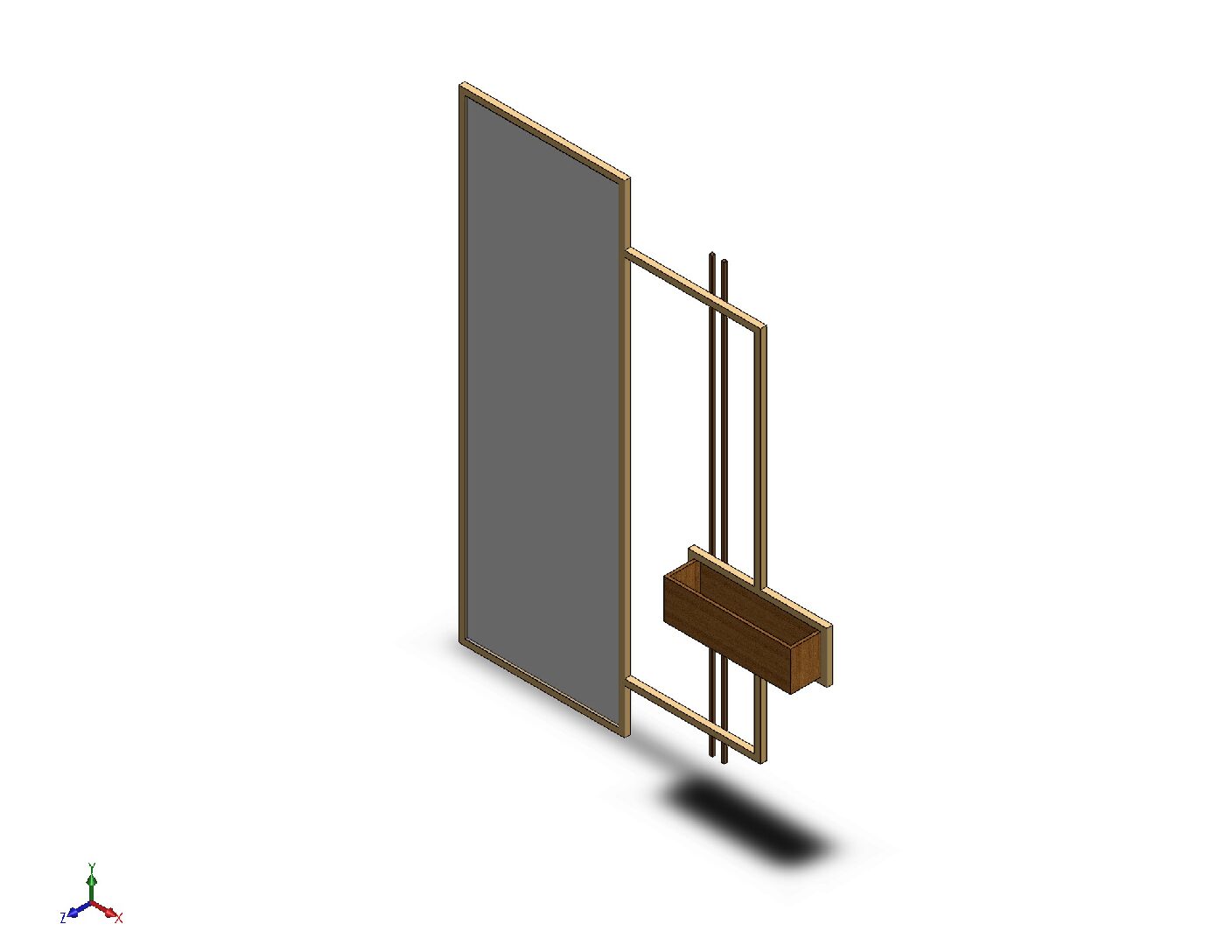Luxury Steel Dressing Mirror with Wooden Shelf