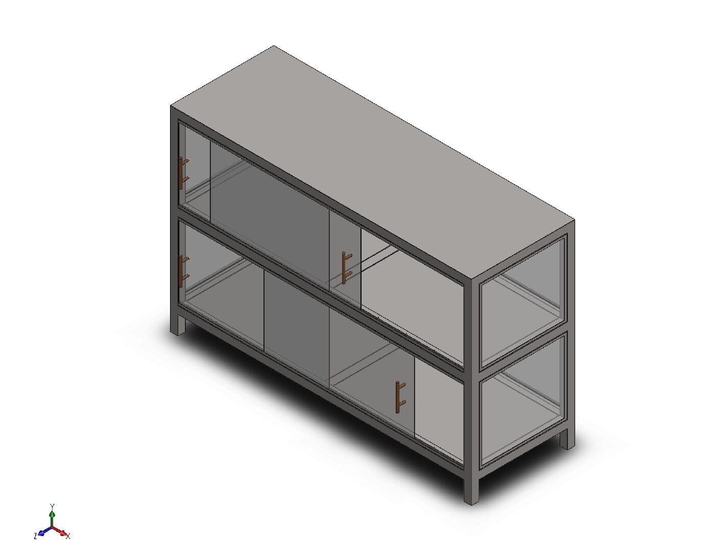 Display Table – Modern Wood, Metal & Glass Fabrication Design
