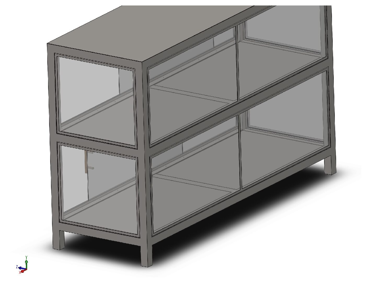 Display Table – Modern Wood, Metal & Glass Fabrication Design