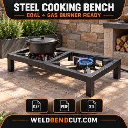 Steel Cooking Bench for Coal & Gas Burners