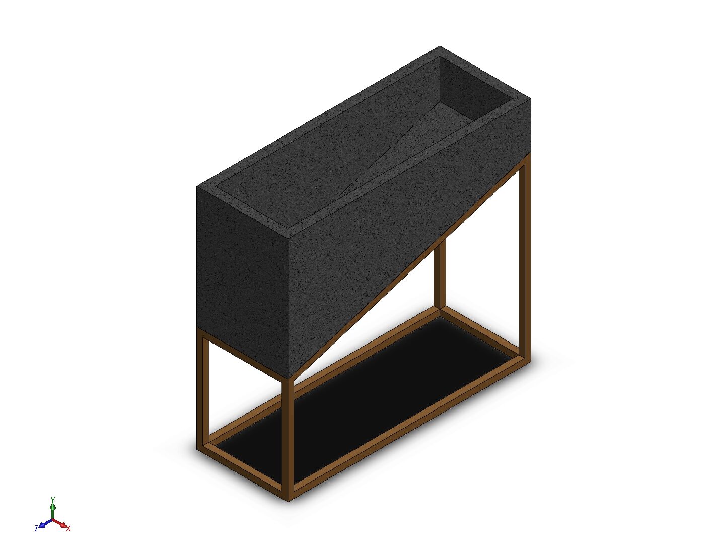 Modern Steel & Stone Flower Stand