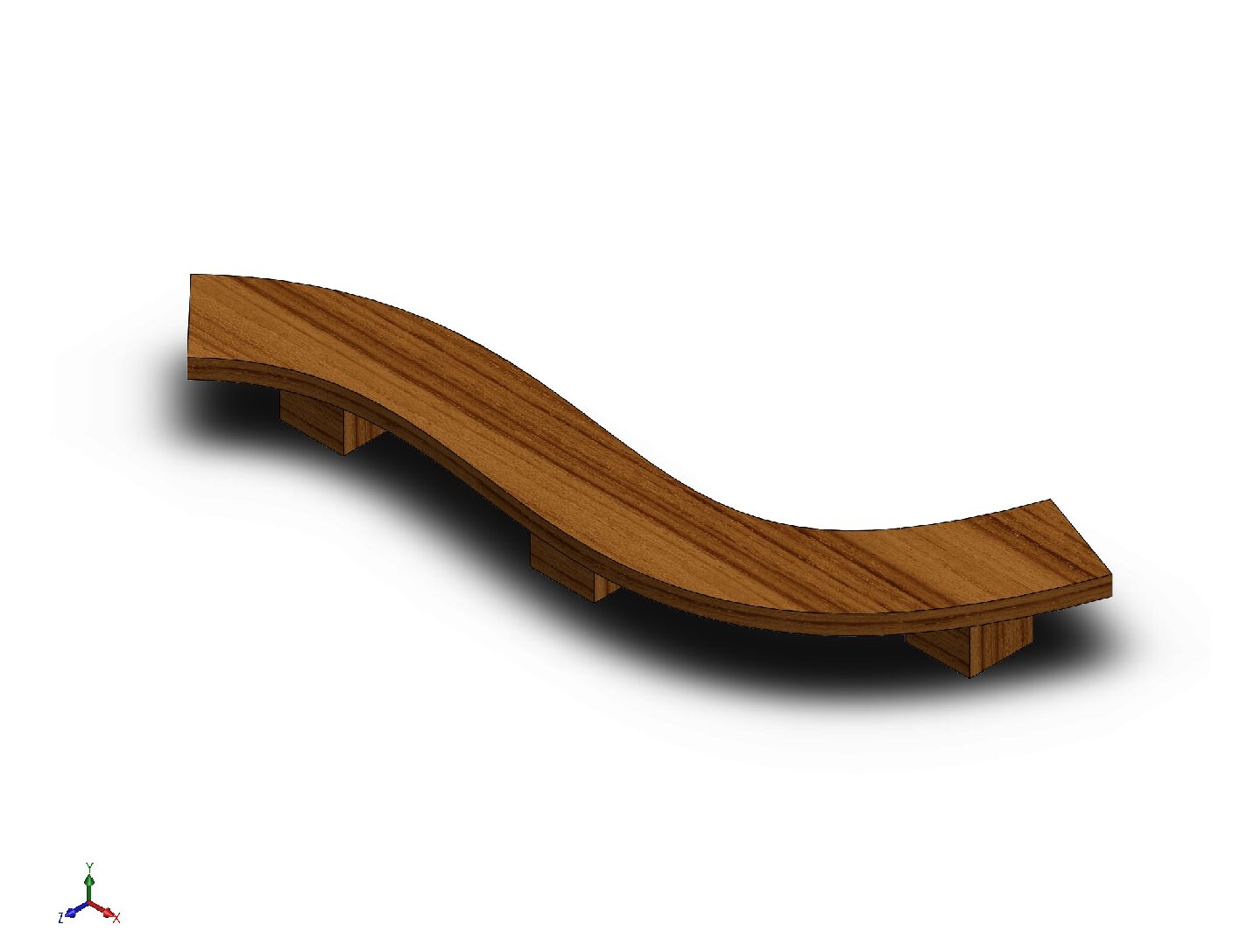 Curved Dual‑Sided Bench – Digital Design Files (DXF, PDF, STL Included)