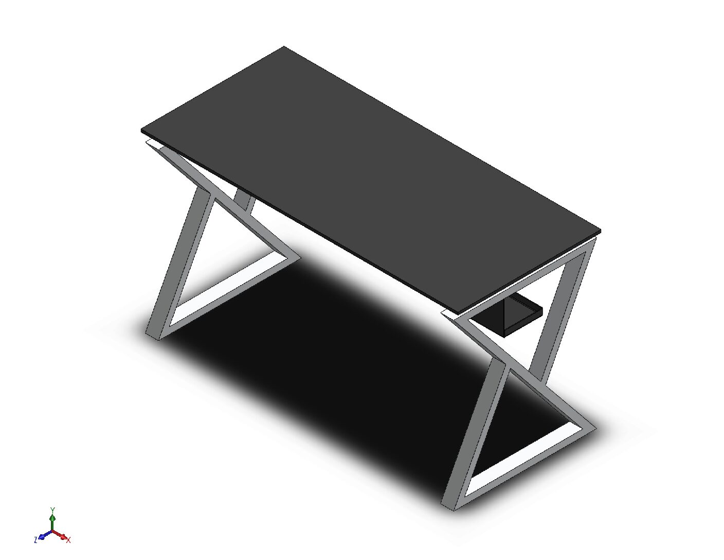 Modern Industrial Office Desk – DXF, STL & PDF Fabrication Files