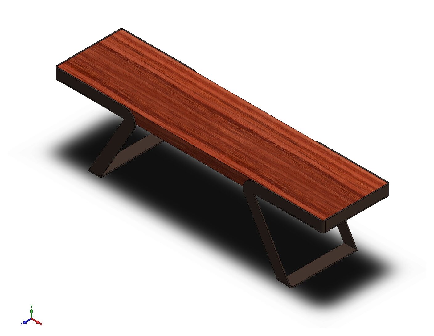 Modern Steel Bench – DXF, STL & PDF Fabrication Files