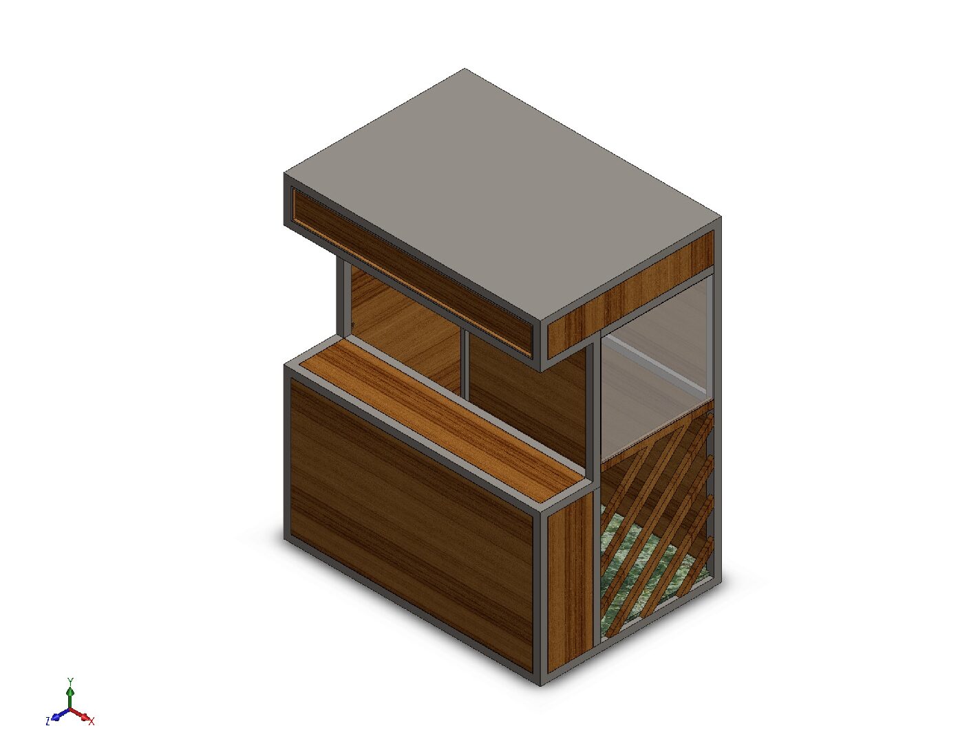 Modern Steel Kiosk Booth – Fabrication Files (DXF, STL & PDF)
