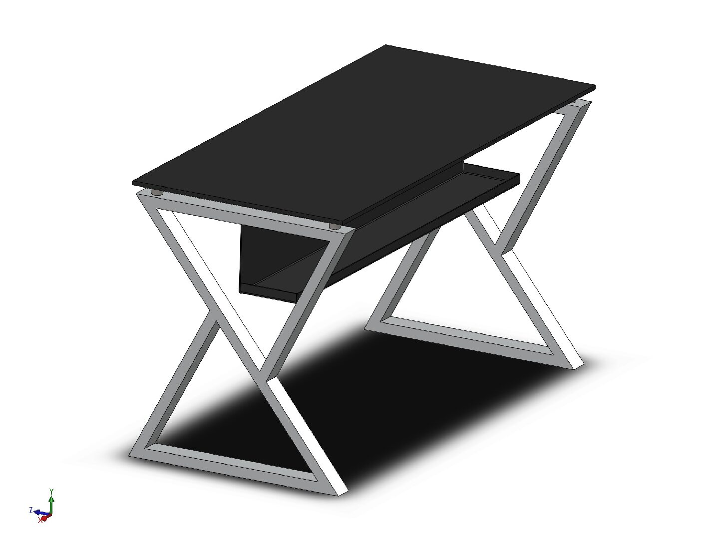 Modern Industrial Office Desk – DXF, STL & PDF Fabrication Files