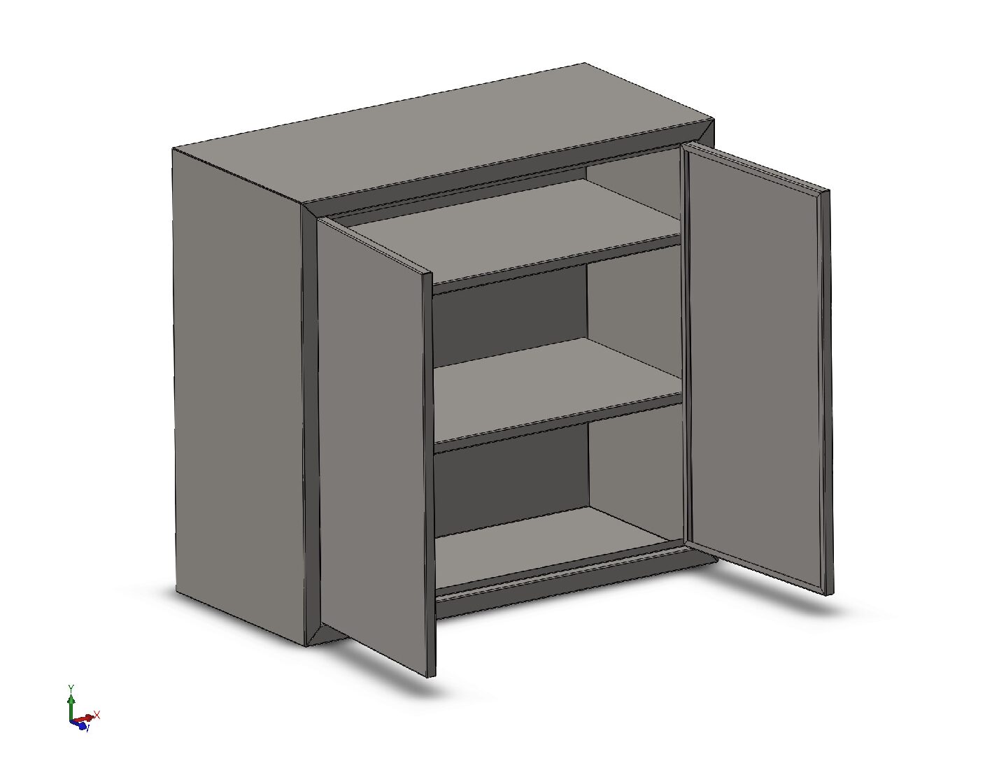 Steel Storage Cabinet with Double Doors & Twin Shelves – Fabrication Files (DXF, Bending, STL & PDF)