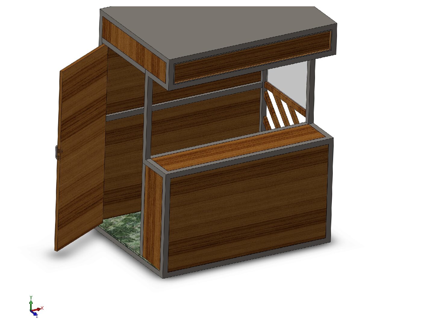 Modern Steel Kiosk Booth – Fabrication Files (DXF, STL & PDF)
