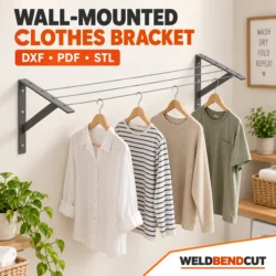 Multipurpose Wall Bracket – Digital Design Files (DXF, STL, PDF Included)