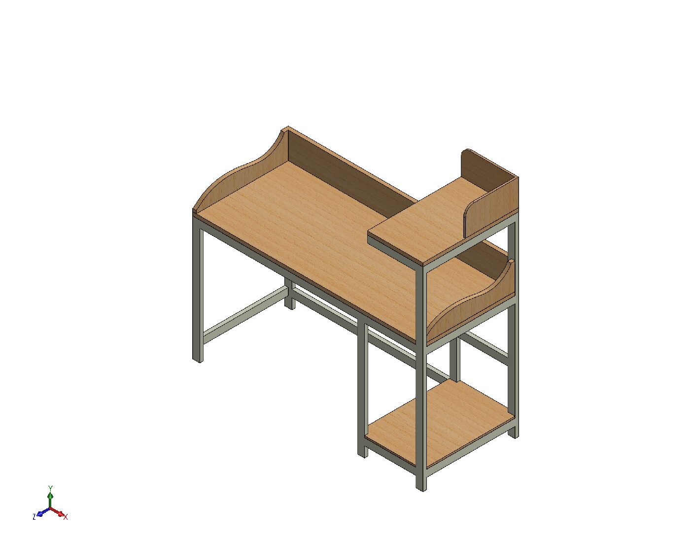 Office Workstation Desk with Side Storage Shelf