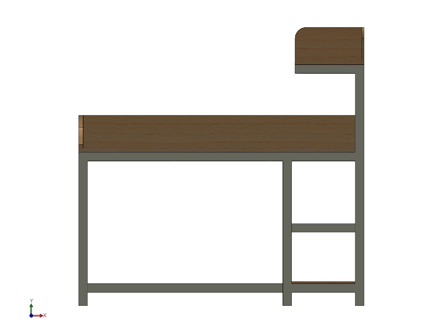 Office Workstation Desk with Side Storage Shelf