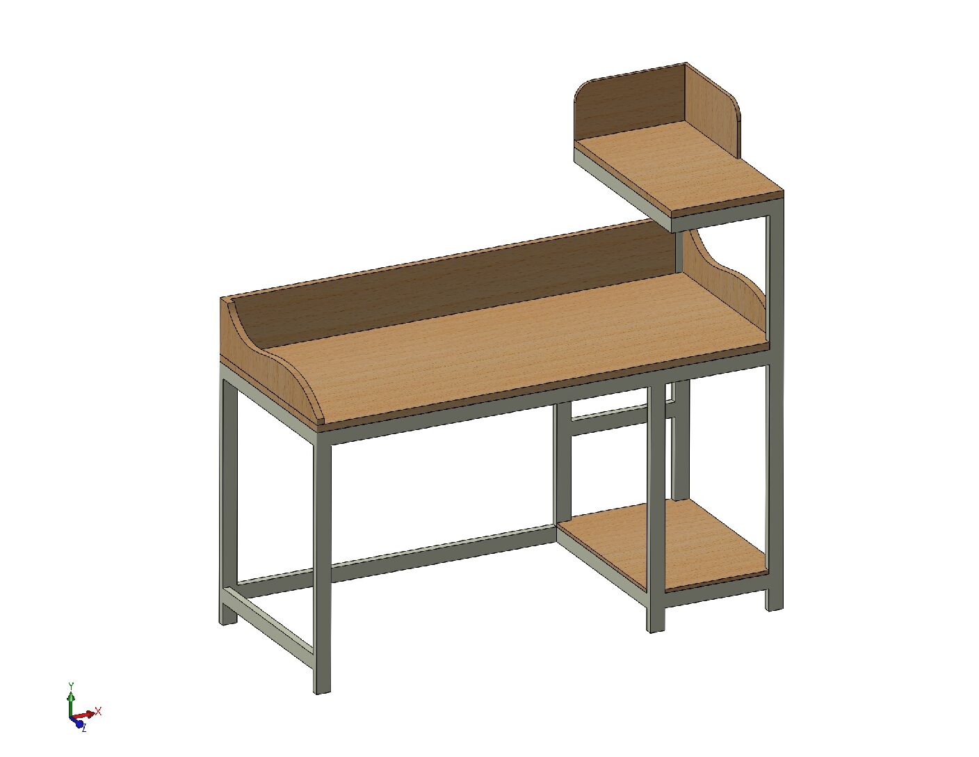 Office Workstation Desk with Side Storage Shelf