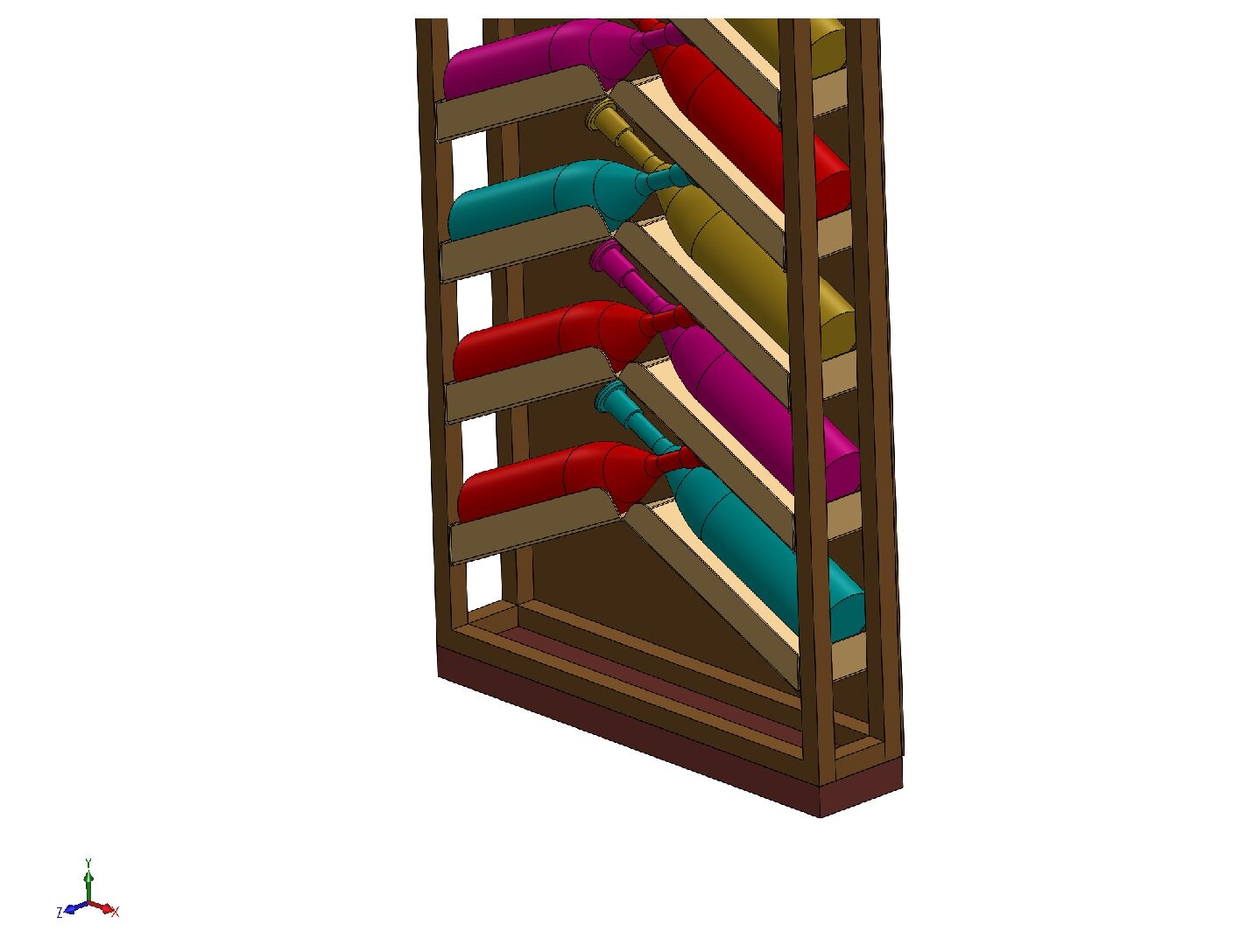 Vertical Bottle Holder CAD Files | Customizable Wine Rack DXF STL PDF Download