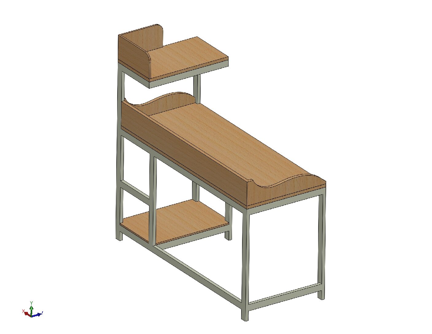 Office Workstation Desk with Side Storage Shelf