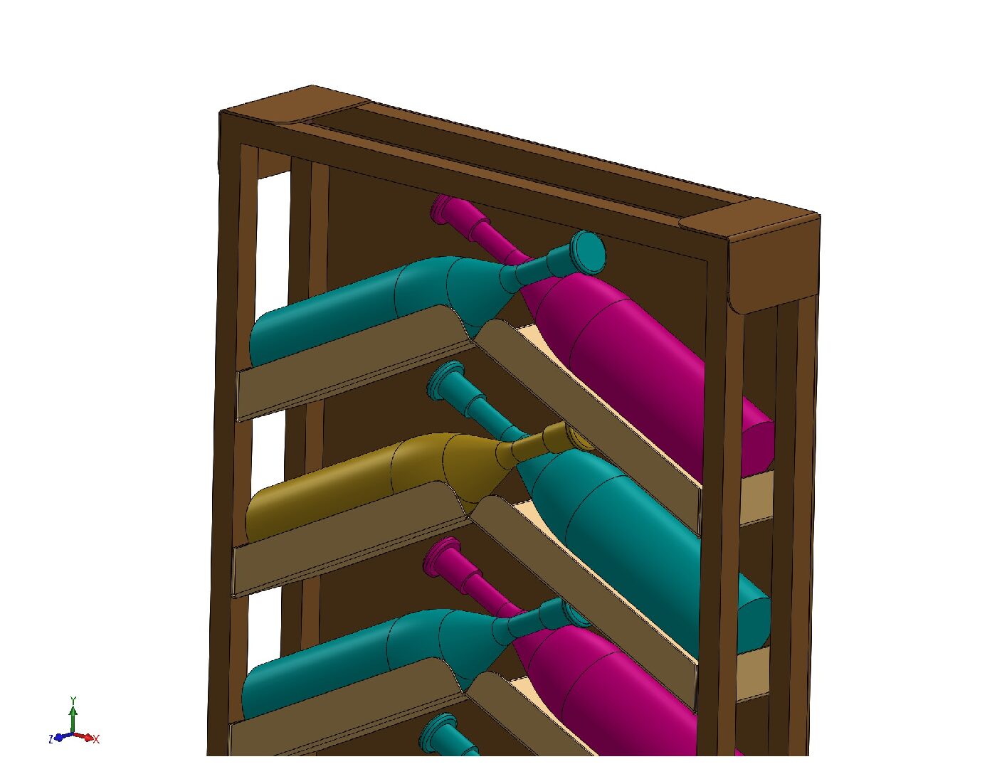 Vertical Bottle Holder CAD Files | Customizable Wine Rack DXF STL PDF Download