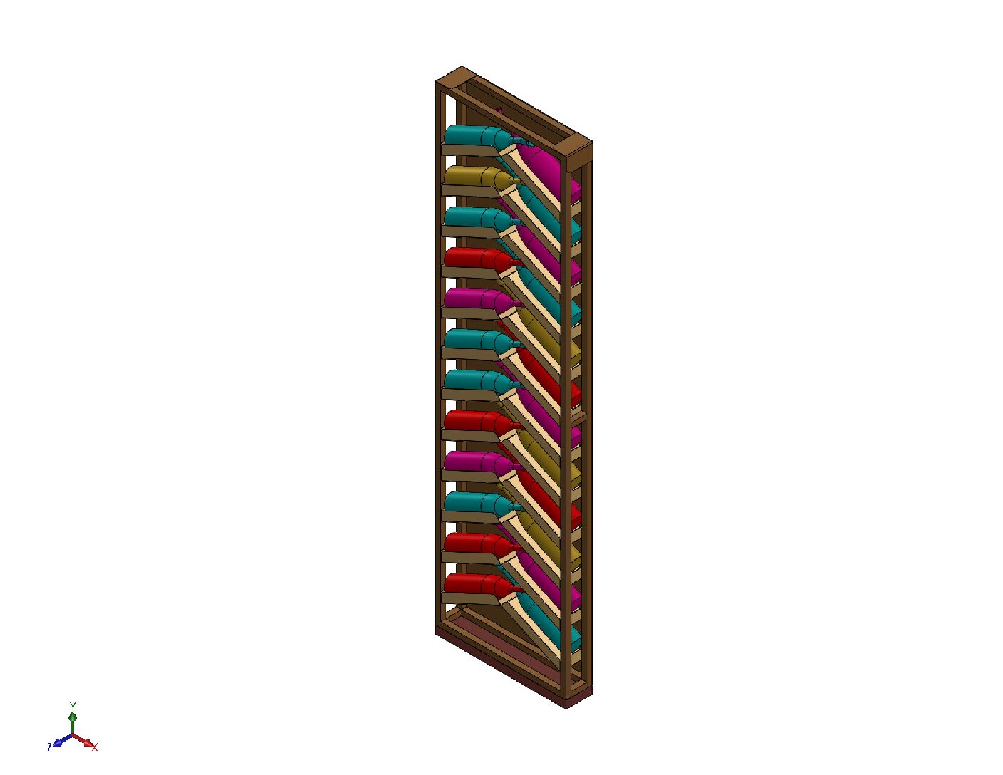 Vertical Bottle Holder CAD Files | Customizable Wine Rack DXF STL PDF Download