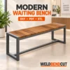Industrial Steel Frame Bench Table