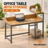 Office Workstation Desk with Side Storage Shelf