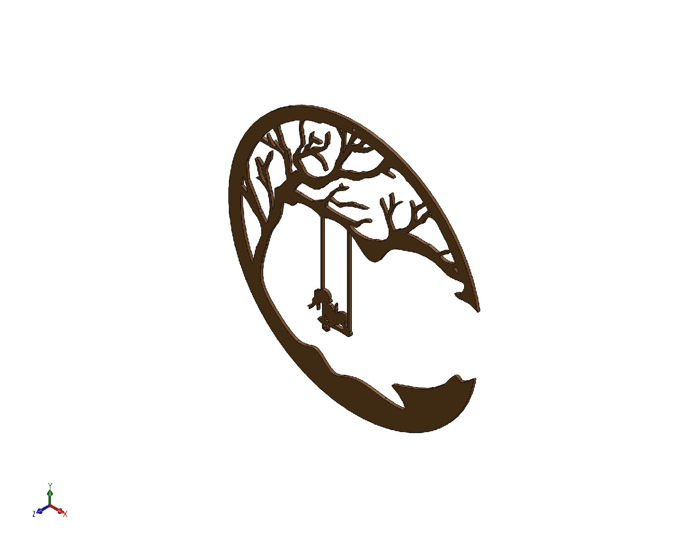 Moon Tree Swing Wall Art DXF | CNC Plasma & Laser Cut Files | PDF & STL Digital Download
