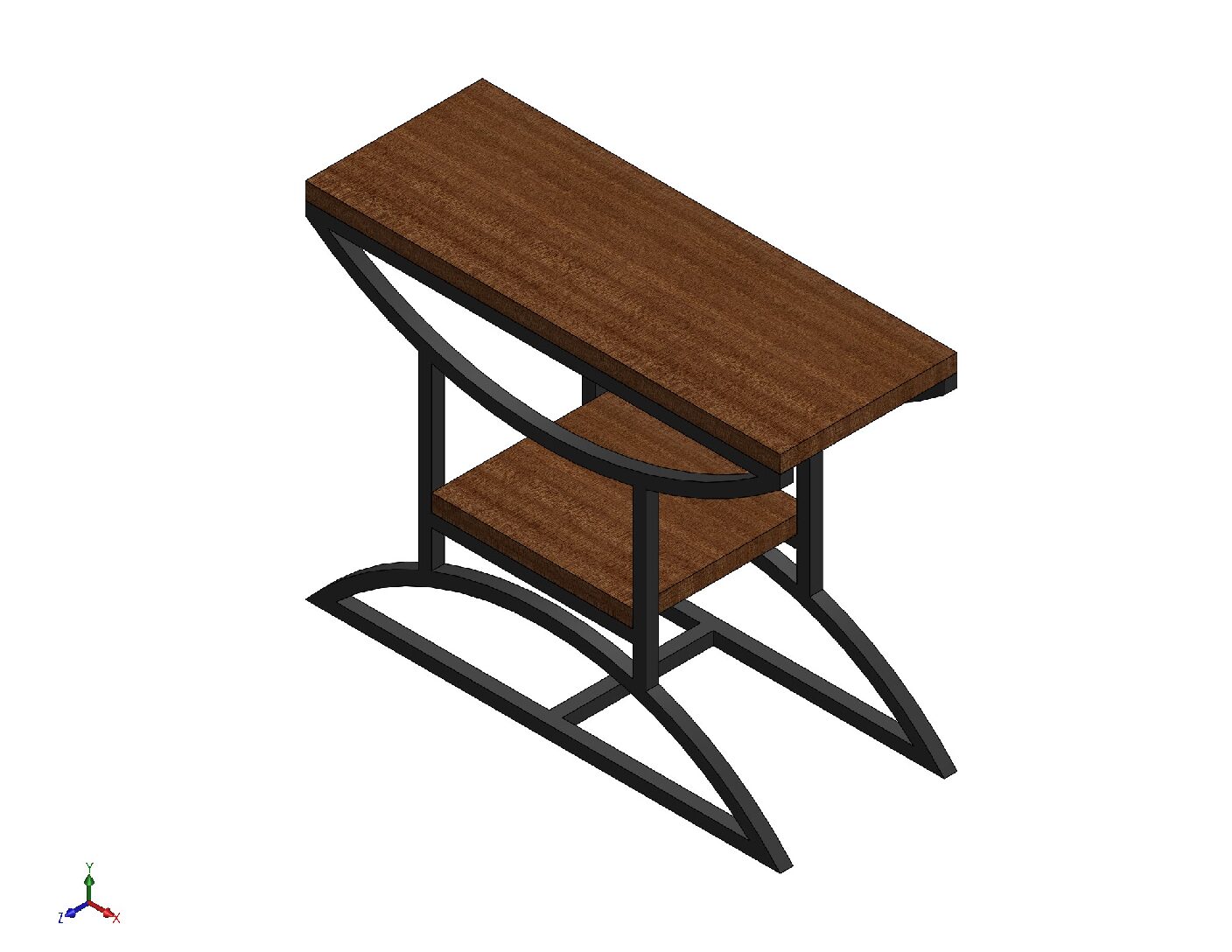 Curved Steel Table Frame DXF | CNC Furniture Design | DXF, PDF & STL