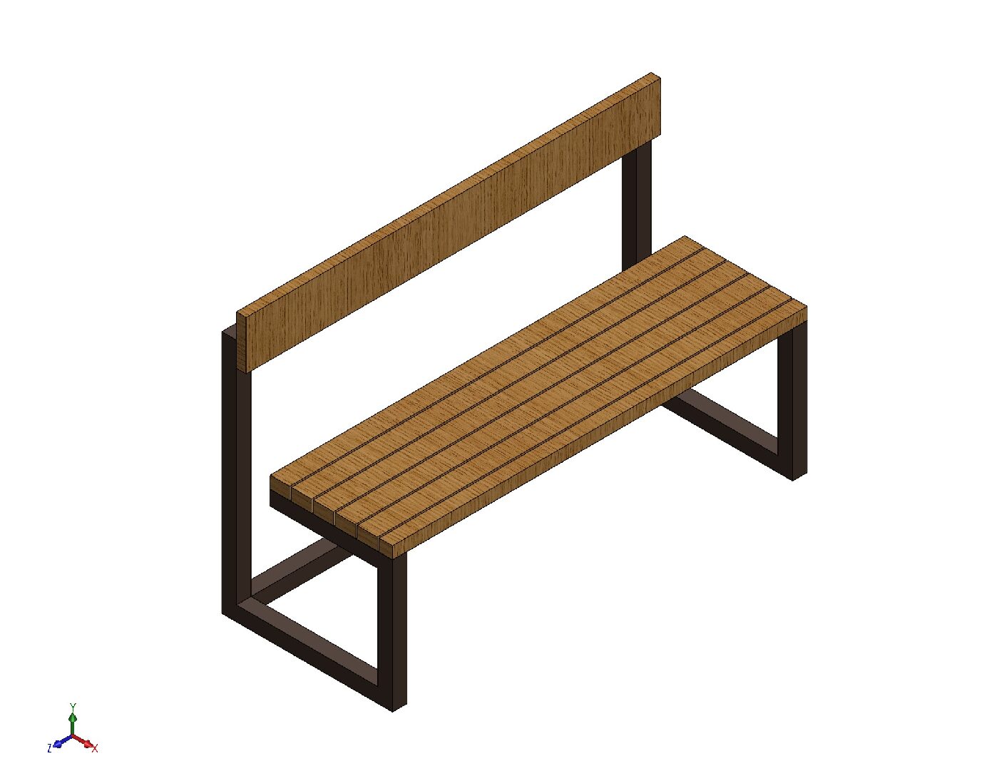 Outdoor Metal Bench – Digital Fabrication Files DXF|PDF|STL