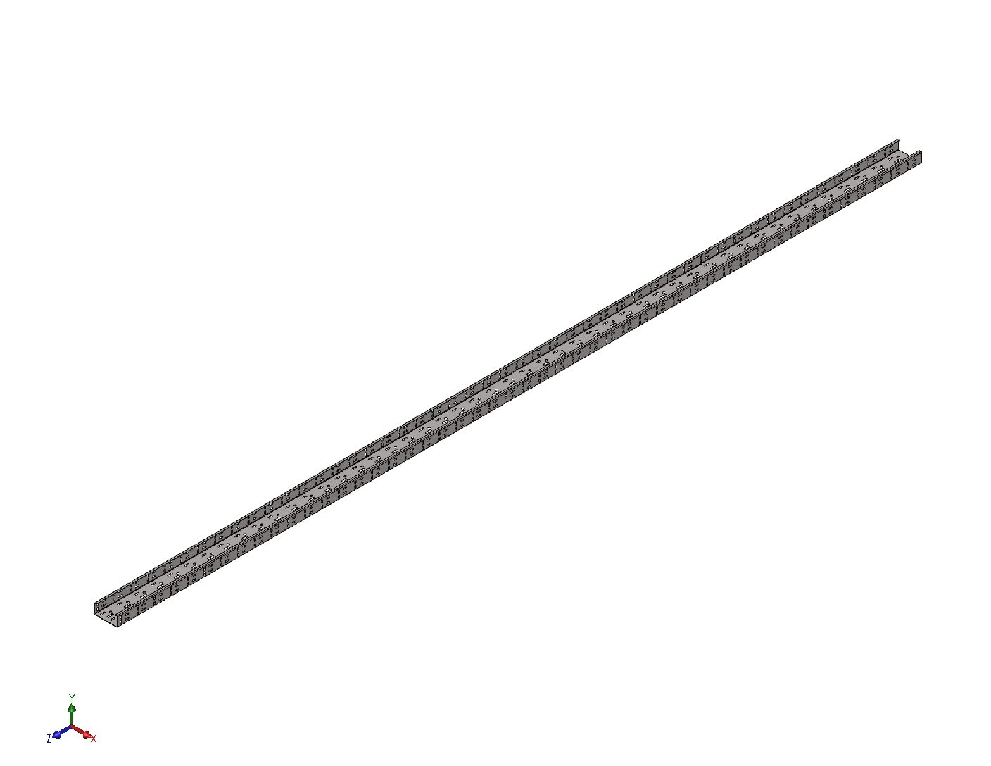 2.4m Heavy-Duty Perforated Cable Tray DXF | CNC Sheet Metal Fabrication Files | PDF & STL Download