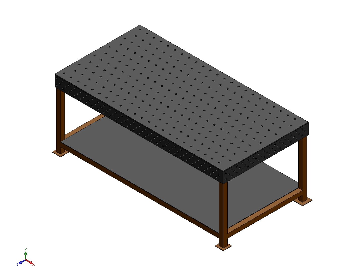 Heavy Duty Welding Work Table | Perforated Fabrication Bench DXF