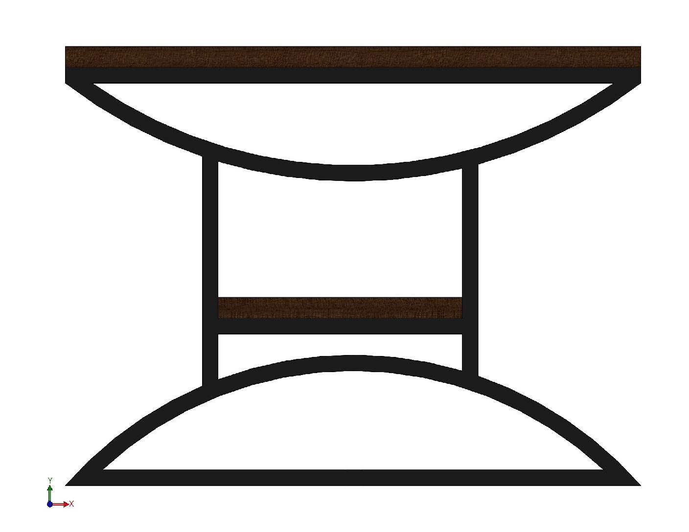 Curved Steel Table Frame DXF | CNC Furniture Design | DXF, PDF & STL
