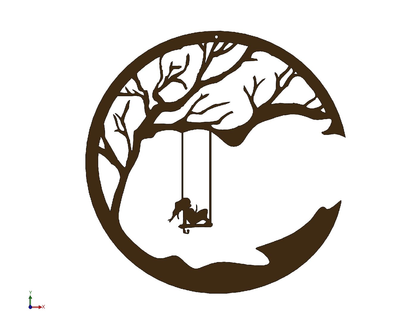 Moon Tree Swing Wall Art DXF | CNC Plasma & Laser Cut Files | PDF & STL Digital Download