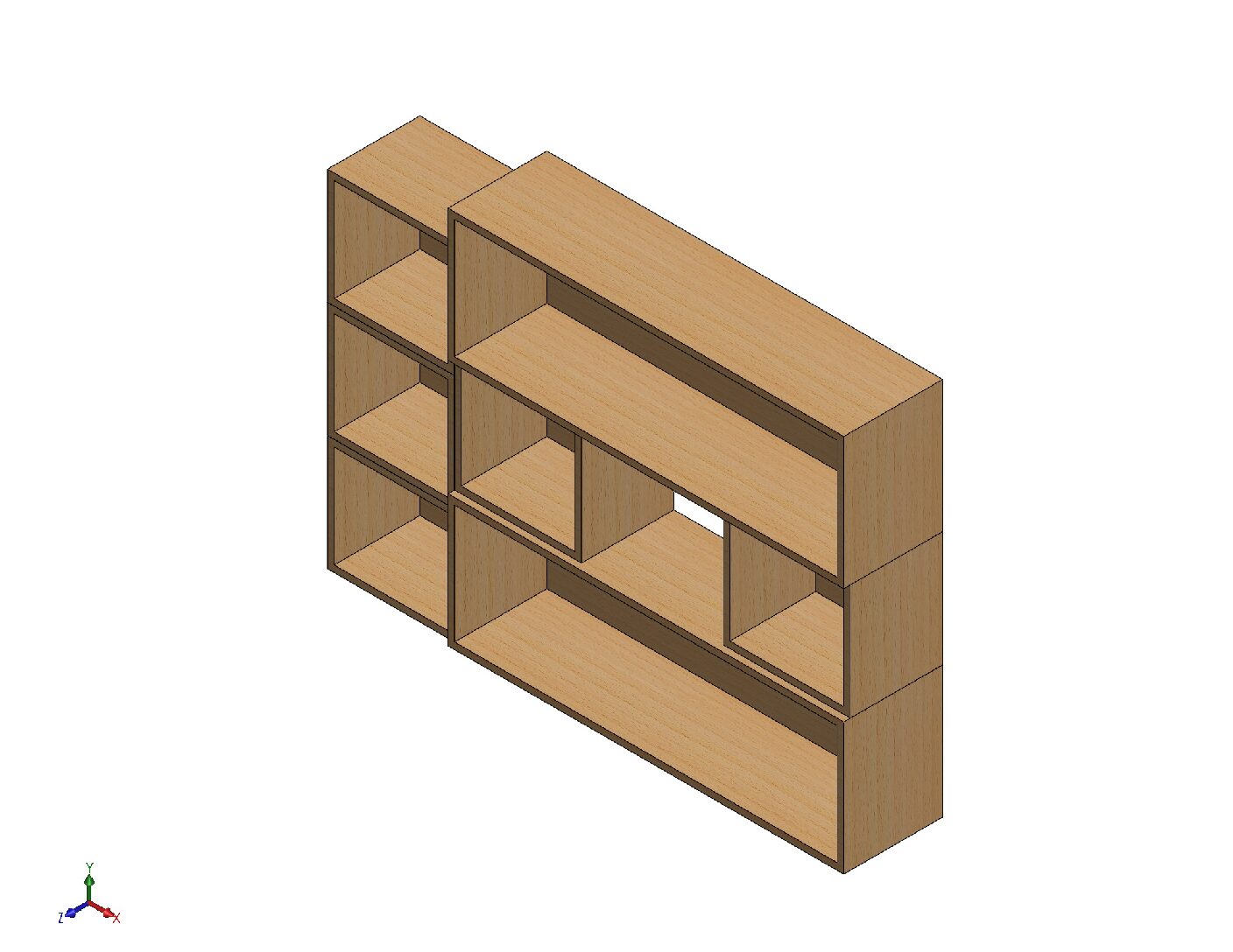 Modern Wooden Wall Shelf / Storage Unit – Digital Fabrication Files (DXF, PDF & STL Ready)