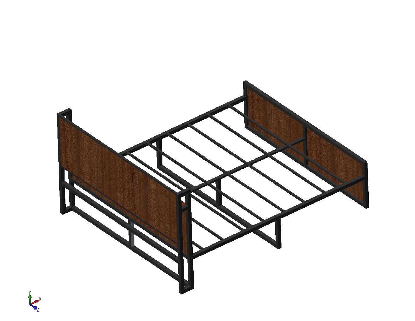 Modern Steel Bed Frame CAD Design | DXF PDF STL Fabrication Files | Metal Bed Welding Plans