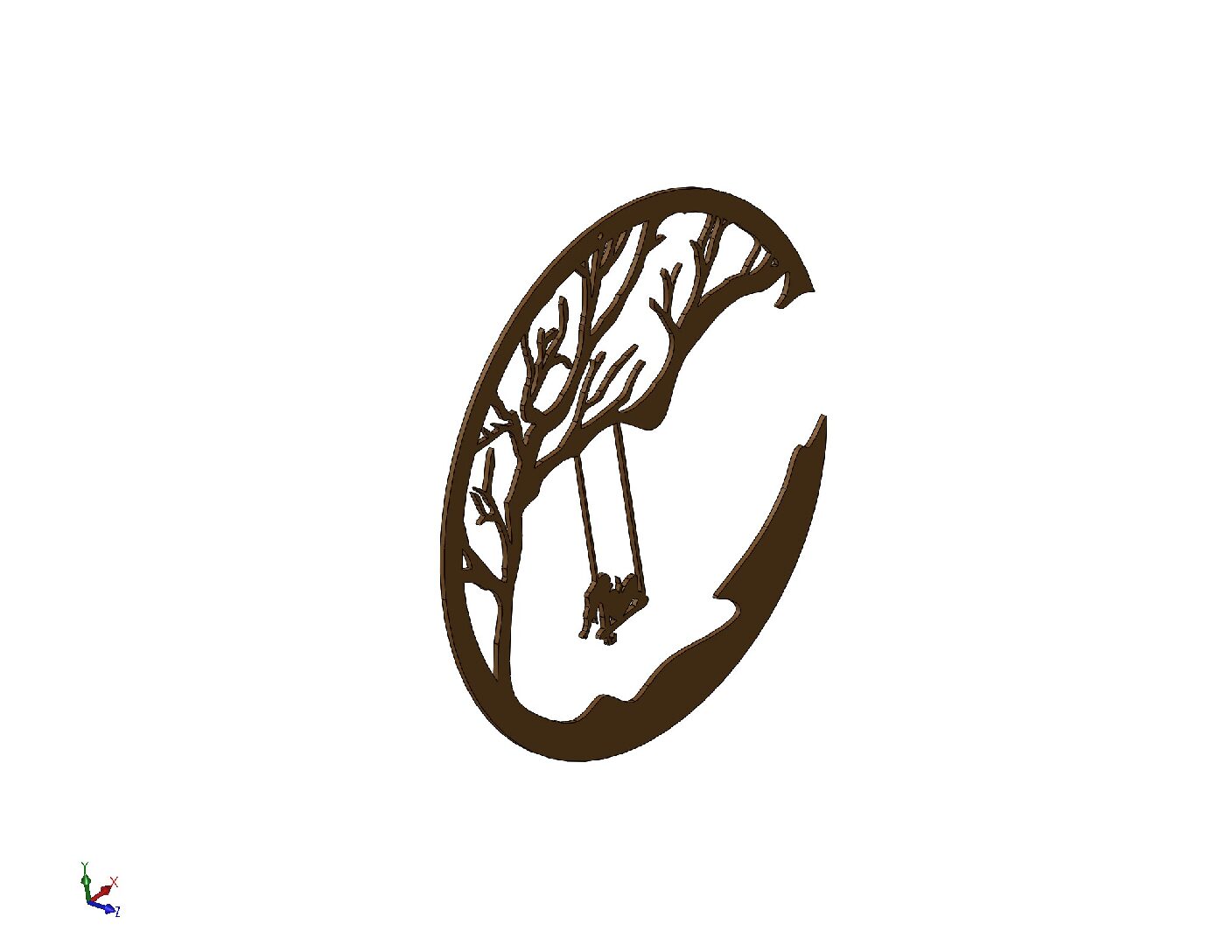 Moon Tree Swing Wall Art DXF | CNC Plasma & Laser Cut Files | PDF & STL Digital Download