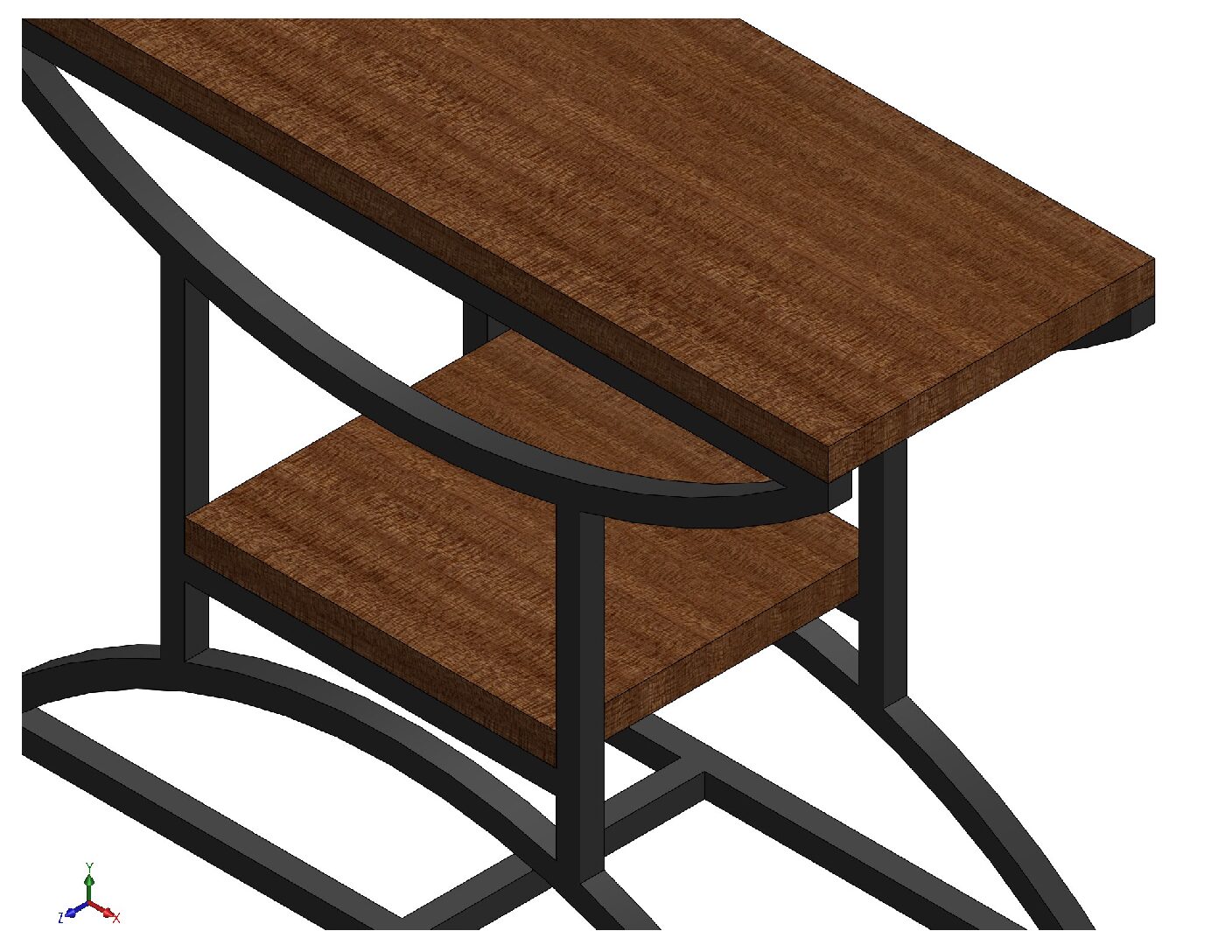 Curved Steel Table Frame DXF | CNC Furniture Design | DXF, PDF & STL