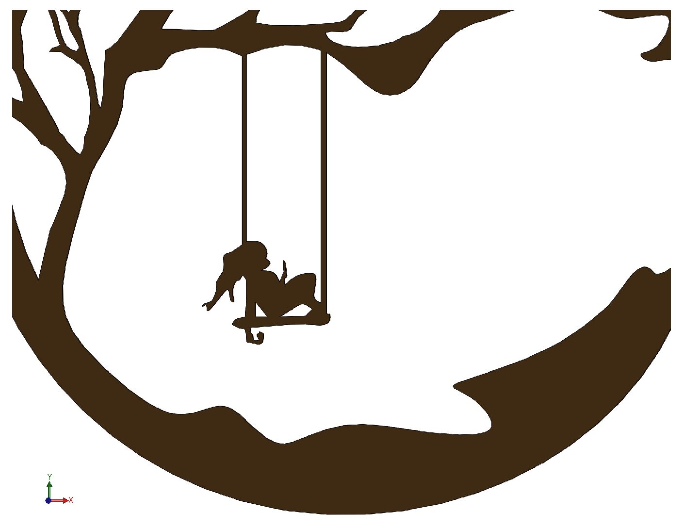 Moon Tree Swing Wall Art DXF | CNC Plasma & Laser Cut Files | PDF & STL Digital Download