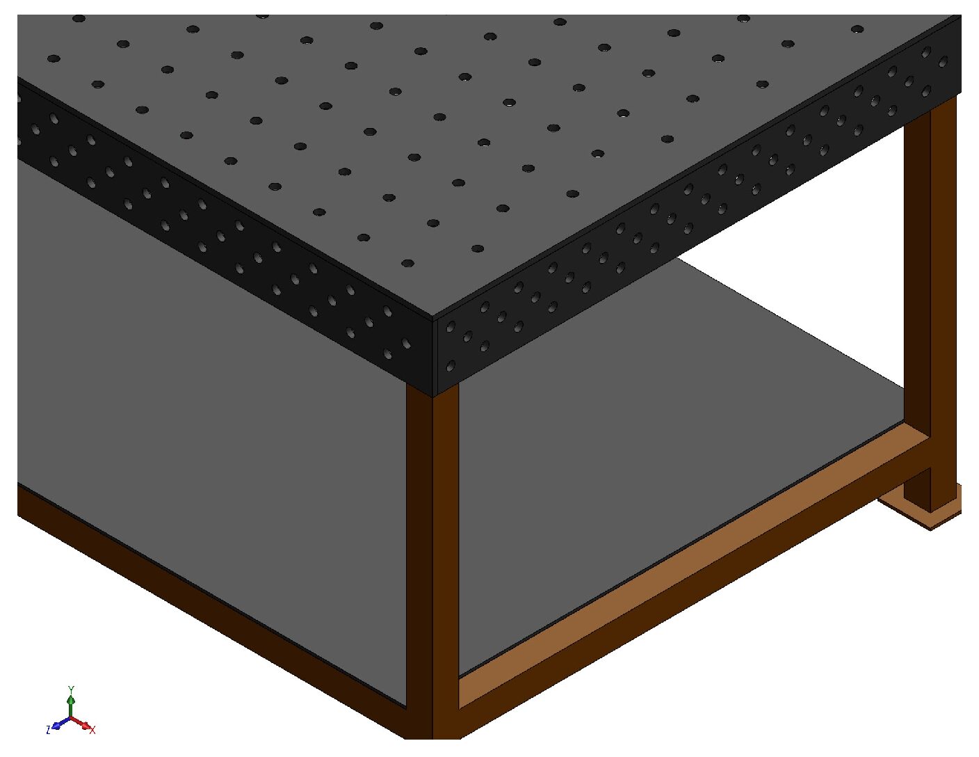 Heavy Duty Welding Work Table | Perforated Fabrication Bench DXF