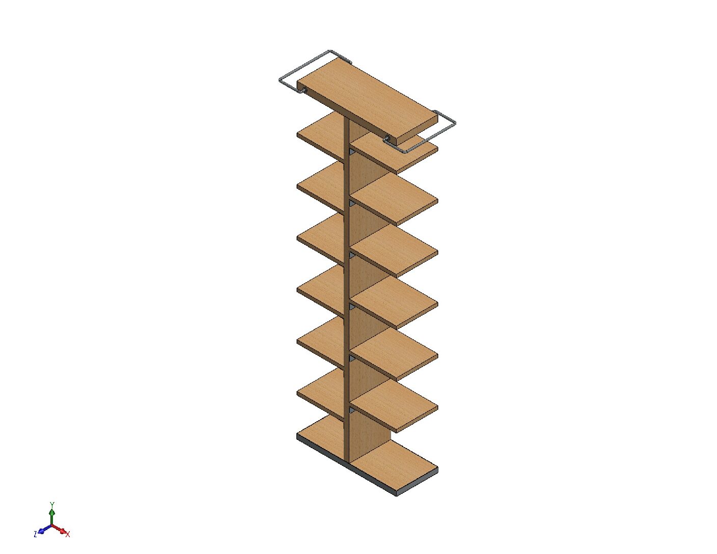 Product Description – Modern Vertical Display Rack (DXF, PDF & STL Files Included)