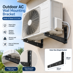 Outdoor Wall-Mounted AC Bracket – Steel Fabrication Design
