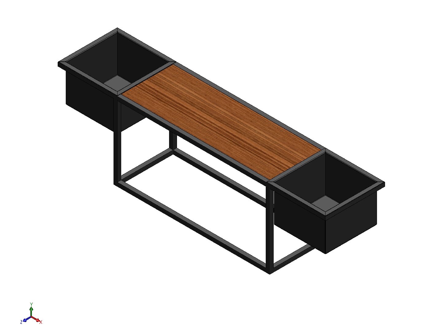 Outdoor Beverage Table with Twin Ice Boxes – DXF, PDF & STL Fabrication Files