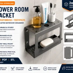 Shower Room Soap & Toothbrush Holder DXF | Bathroom Organizer