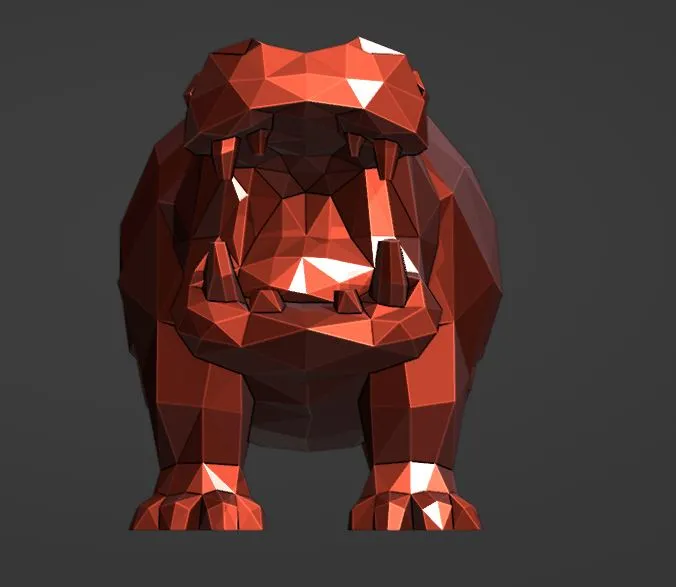 Low-Poly Hippo 3D Model | OBJ & STL Digital Download - Image 2