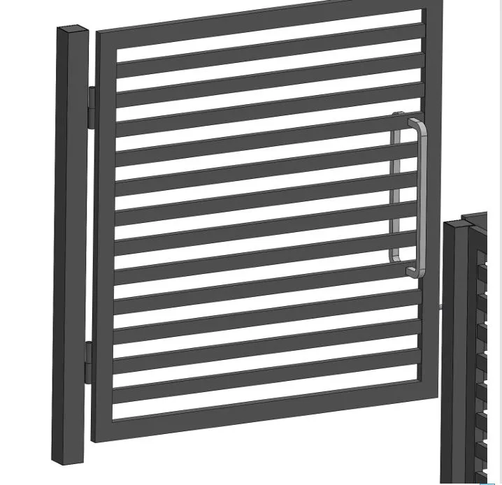 Modern Double Swing Driveway Gate with Pedestrian Gate – DXF, PDF & STL Files - Image 3