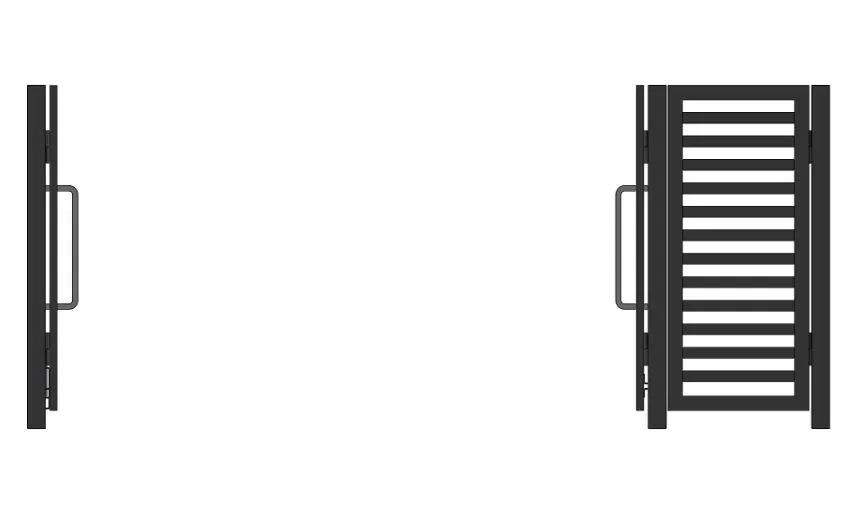Modern Double Swing Driveway Gate with Pedestrian Gate – DXF, PDF & STL Files - Image 4