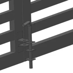Modern Double Swing Driveway Gate with Pedestrian Gate – DXF, PDF & STL Files
