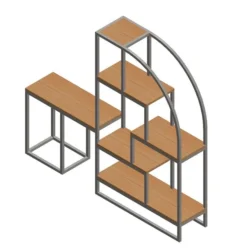 Modern Shelf with Table Extension – DXF, PDF & STL Files
