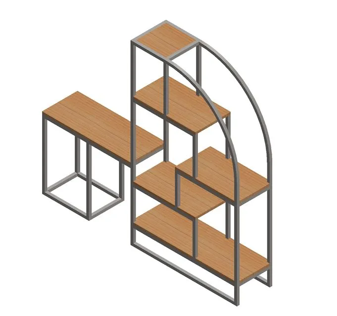 Modern Shelf with Table Extension – DXF, PDF & STL Files - Image 2