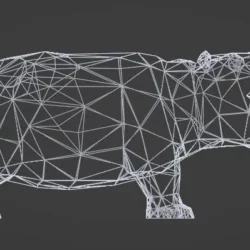 Low-Poly Hippo 3D Model | OBJ & STL Digital Download
