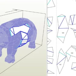 Low Poly Hippo Sculpture Plans | DXF, PDO & Assembly Guides